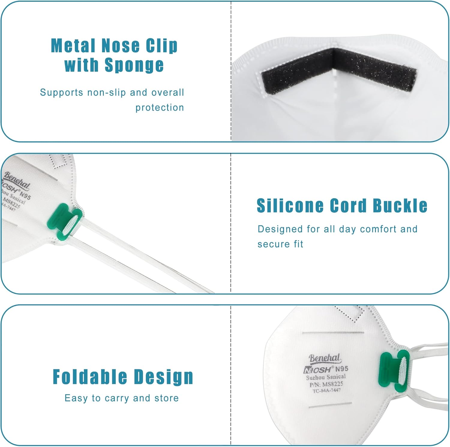 N95 Face Mask,600 640 720 Pack NIOSH Certified N95 Disposable Respirator 5-Ply Safety Breathable Face Masks, Filter Efficiency 95%, Adjustable Comfortable Protection,Against PM2.5 Dust for Adult, Men, Women