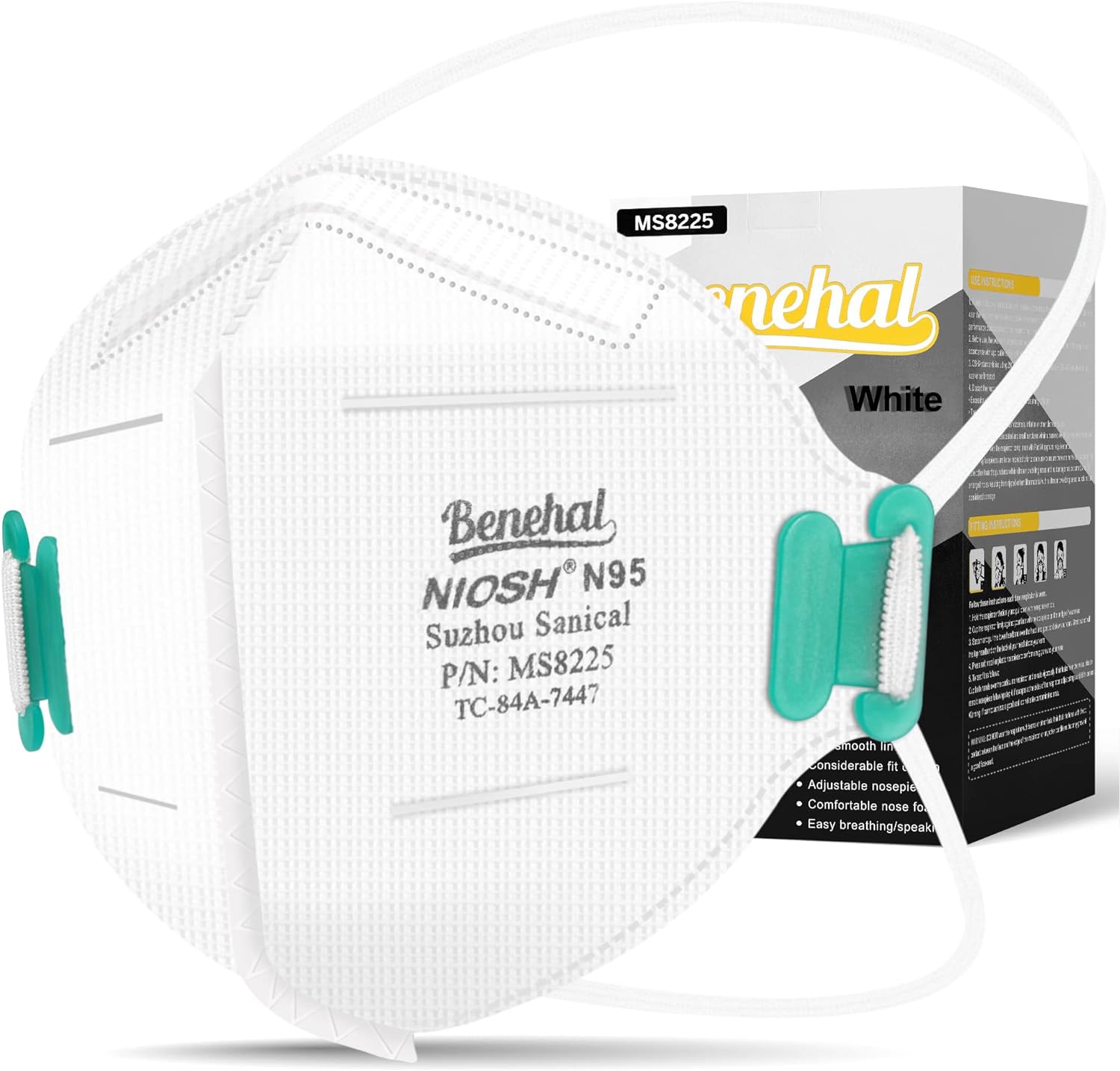 N95 Black Masks, 30 50 Pack/Black White NIOSH Certified N95 Disposable Respirator 5 Layers Safety Breathable Mask with 95% Filtering Efficiency Adjustable Comfort Protection Prevent PM2.5 Dirt, For Adults, Men Women