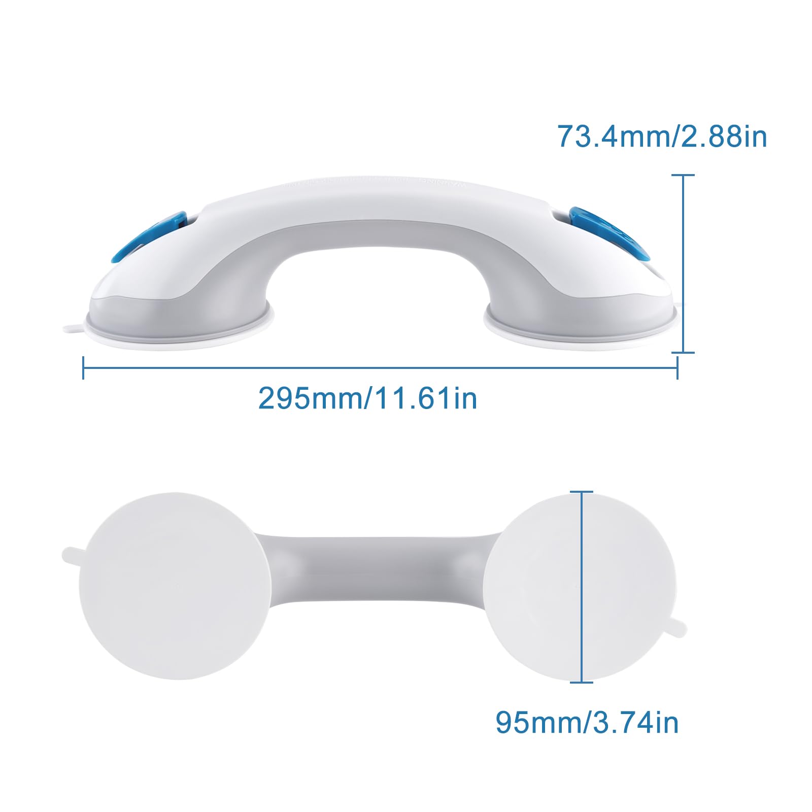 Hotodeal Grab Bars for Bathtubs and Showers-Strong Hold Suction Cup Handle