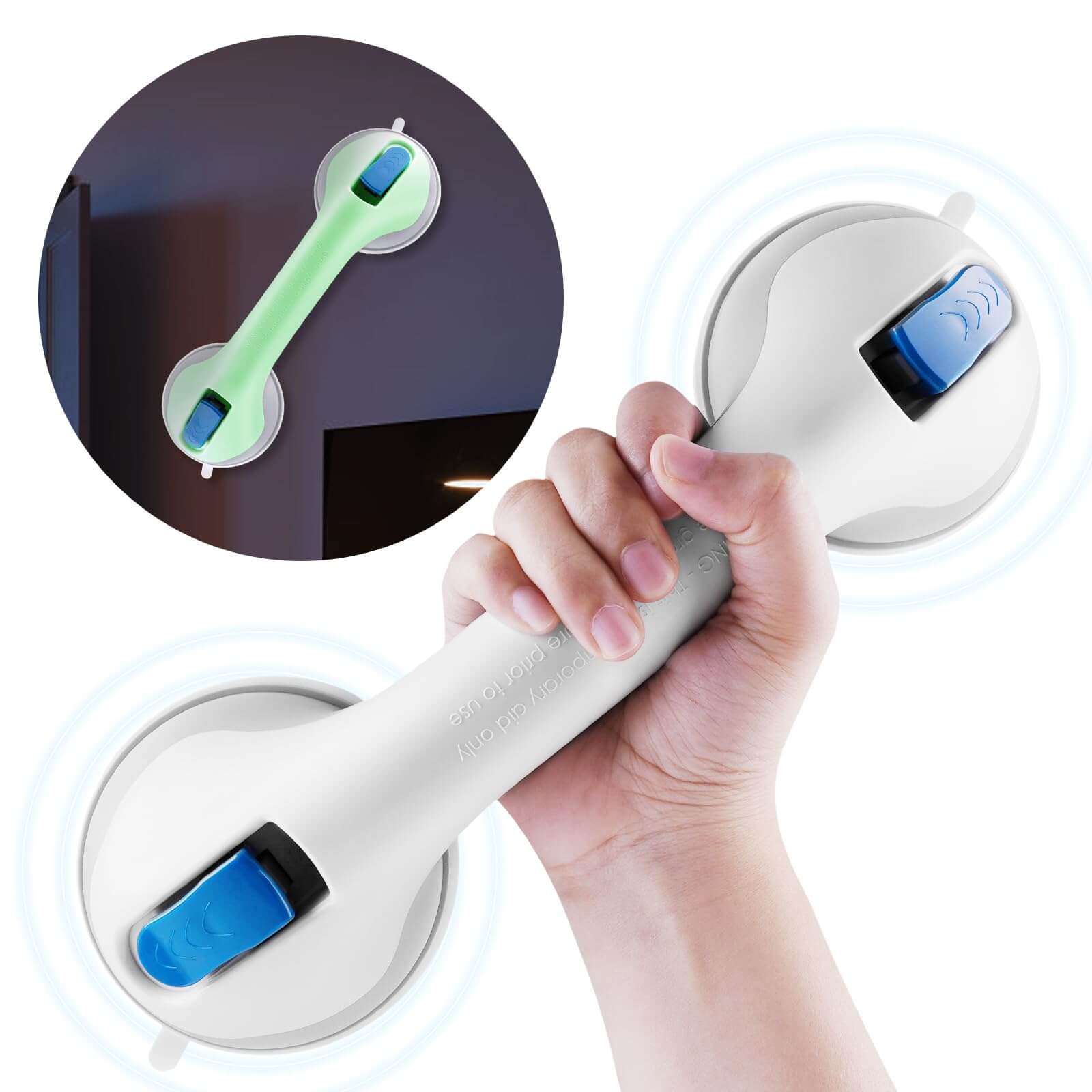 Hotodeal Grab Bars for Bathtubs and Showers-Strong Hold Suction Cup Handle