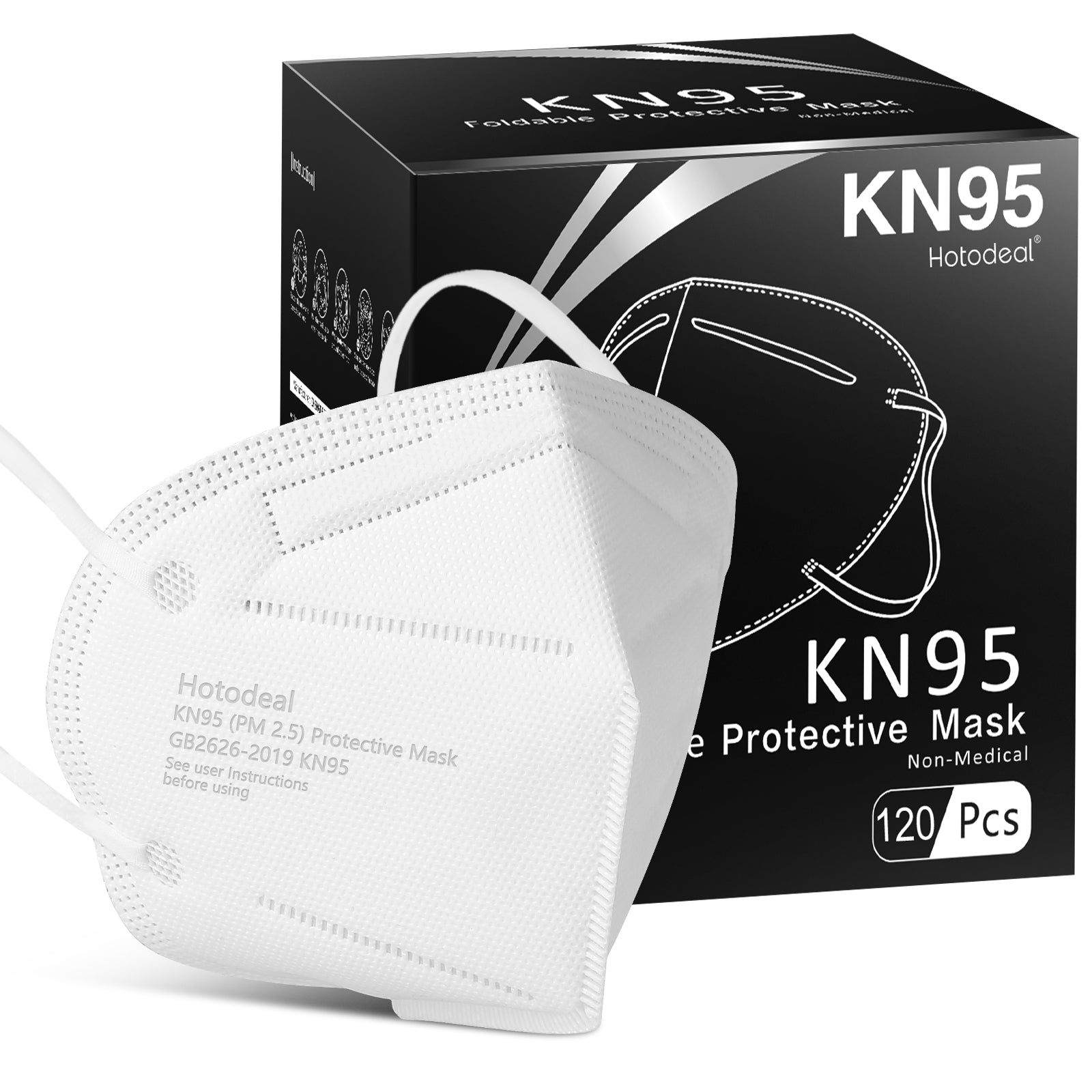 KN95 Face Mask 40 PCs, Filter Efficiency≥95%, 5 Layers Cup Dust Mask, Masks Against PM2.5 from Fire Smoke, Dust, for Men, Women, Essential Workers(Black)