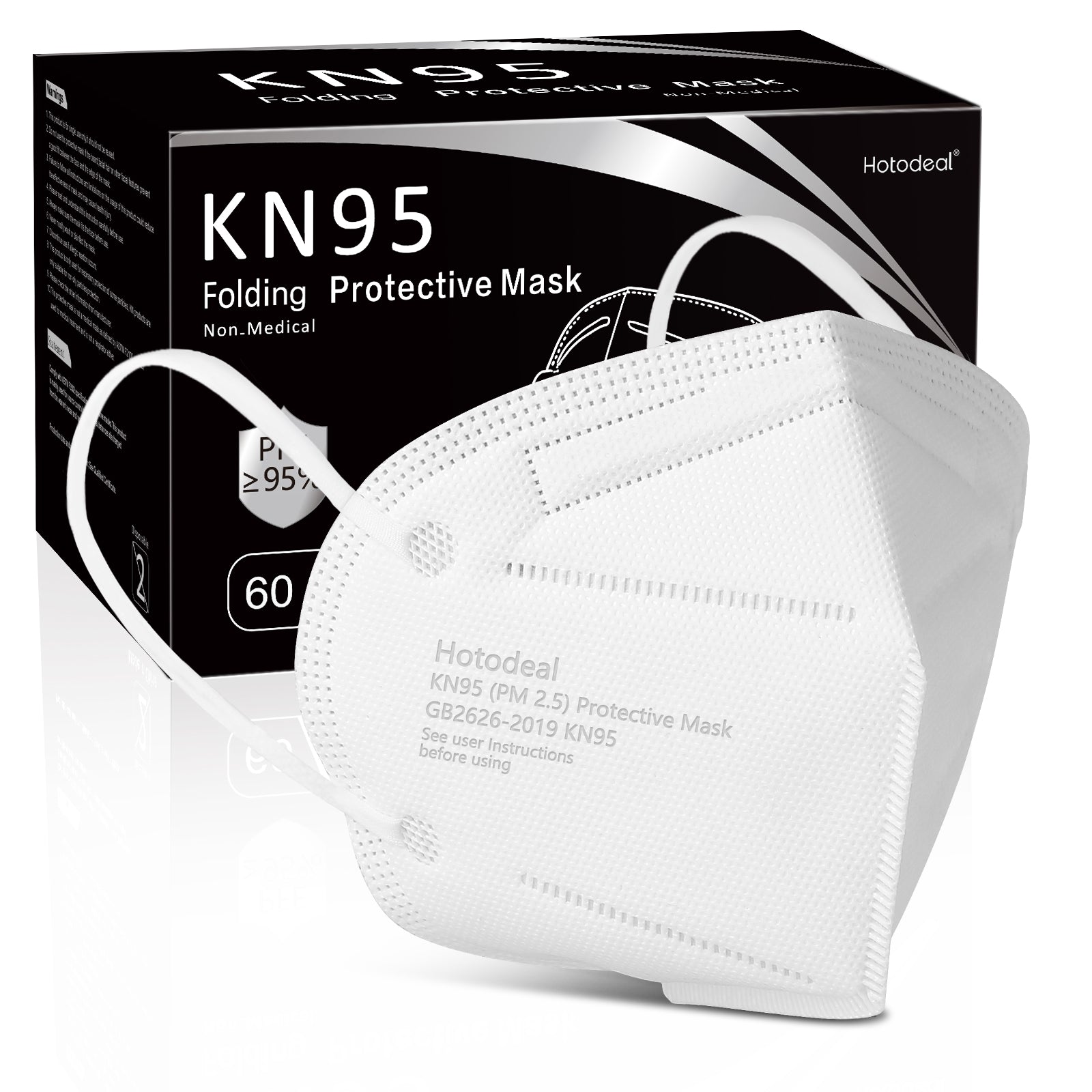 KN95 Face Mask 40 PCs (Black)- Filter Efficiency≥95%, 5 Layers Cup Dust Mask, Masks Against PM2.5