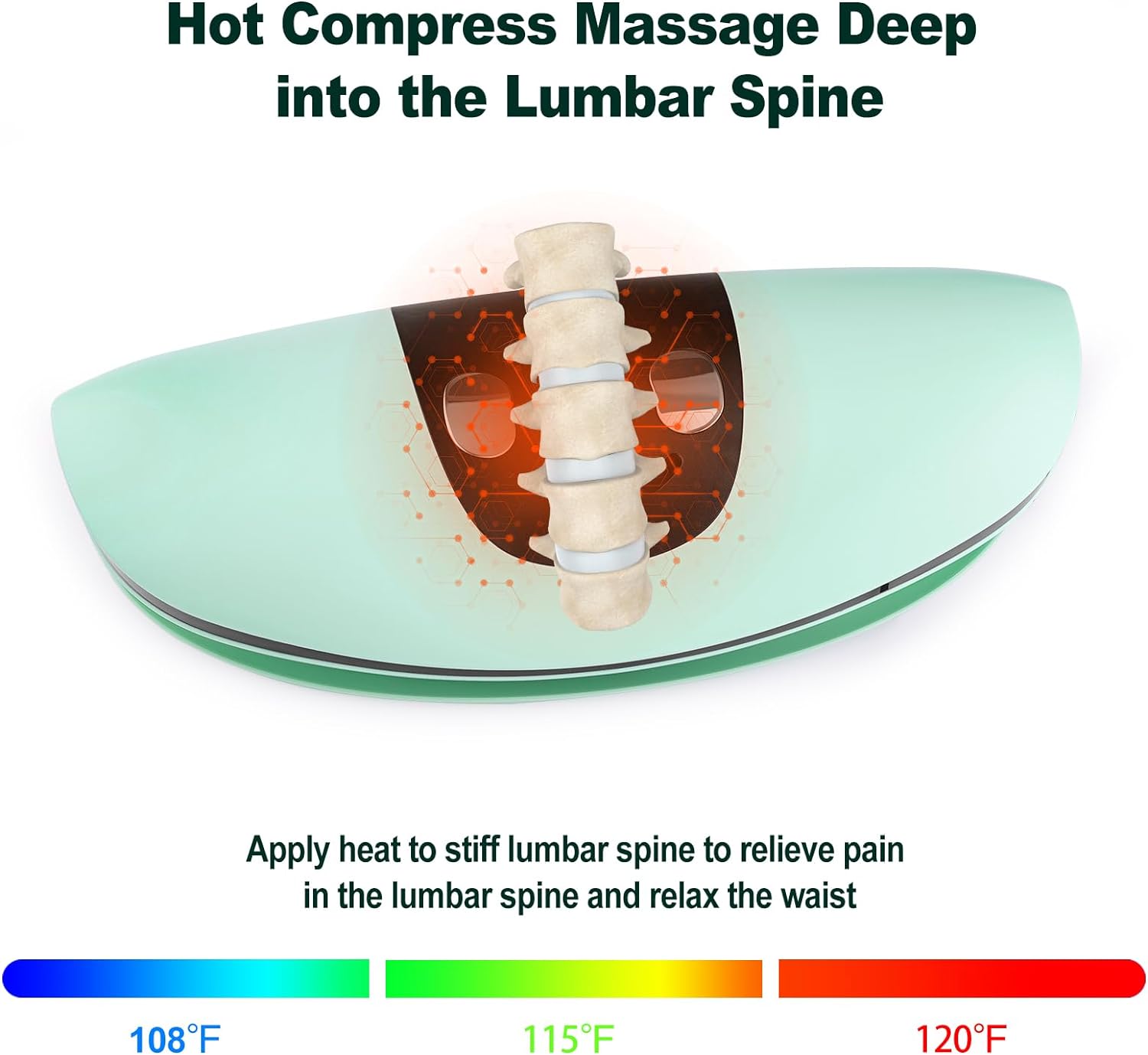 Electric Lumbar Traction Device with Dynamic Airbag- Lower Back Massager Thermal Therapy for Pain Relief