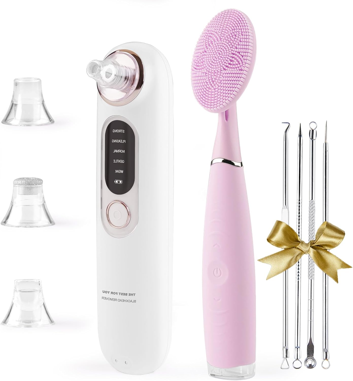 Blackhead Remover Vacuum Set- Hotodeal Face Brush Electric Facial Pore Cleaner with 4 Replaceable Heads
