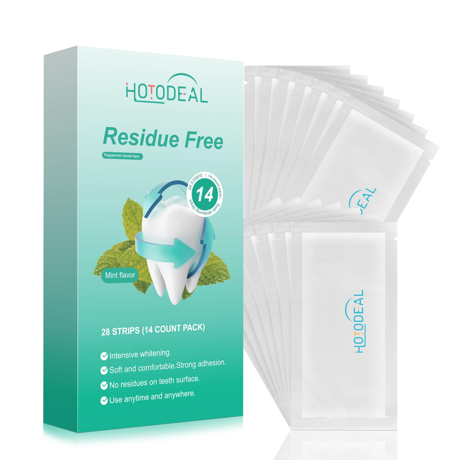 Teeth Whitening Strips- Hotodeal Teeth Whitener for Remove Coffee Tea Smoking Stains and Other Stains