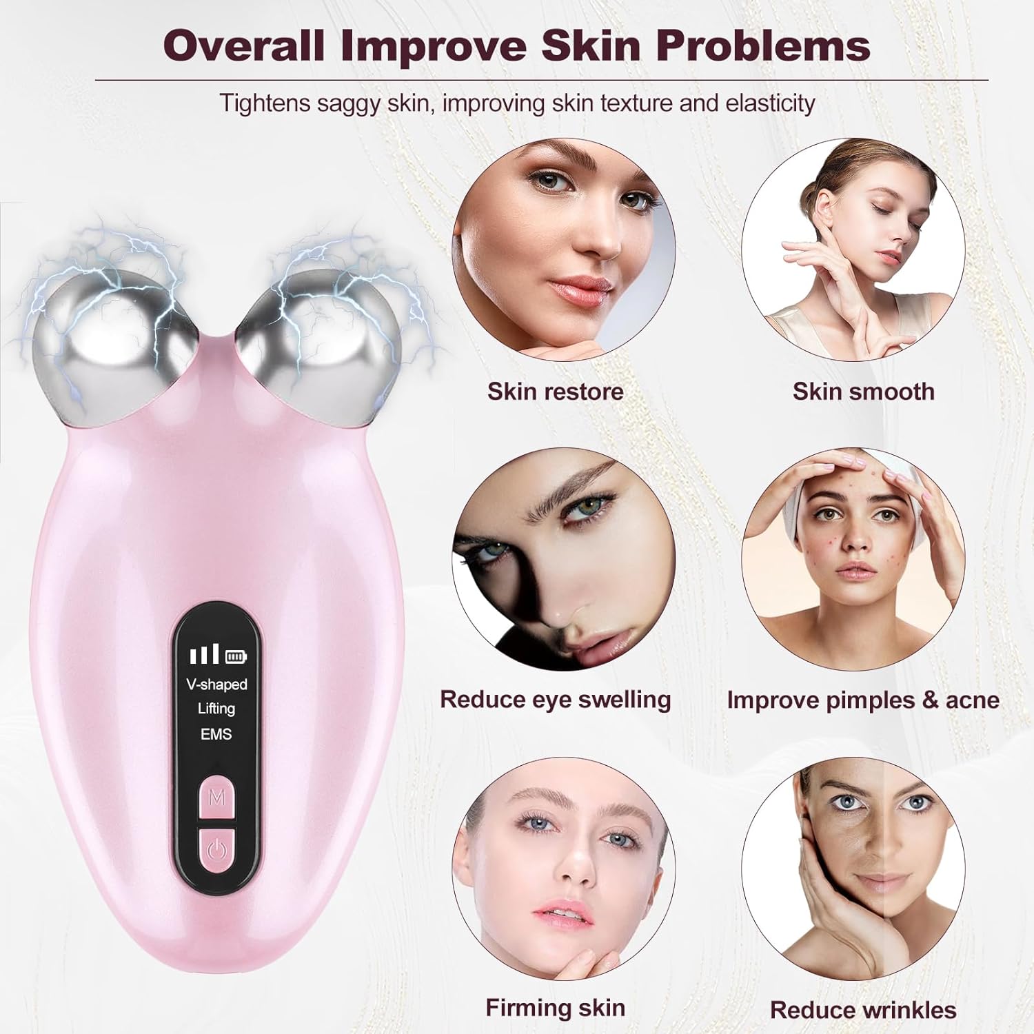 Microcurrent Facial Device-Hotodeal Portable Face Massager Firm Facial Skin