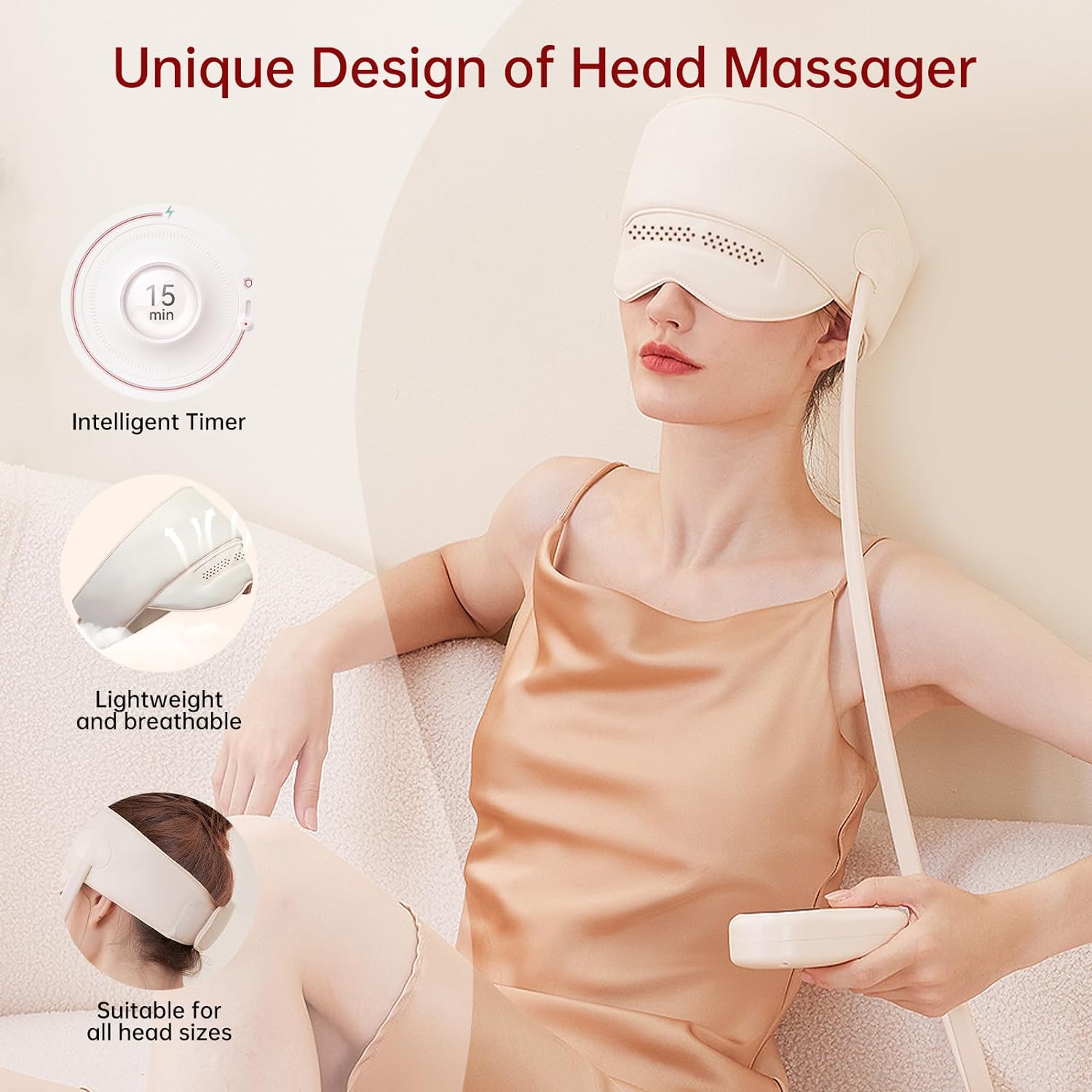 Electric Head Massager- Hotodeal Electric Scalp Massager Head Compress Air Bag Massager with Heat & Knead