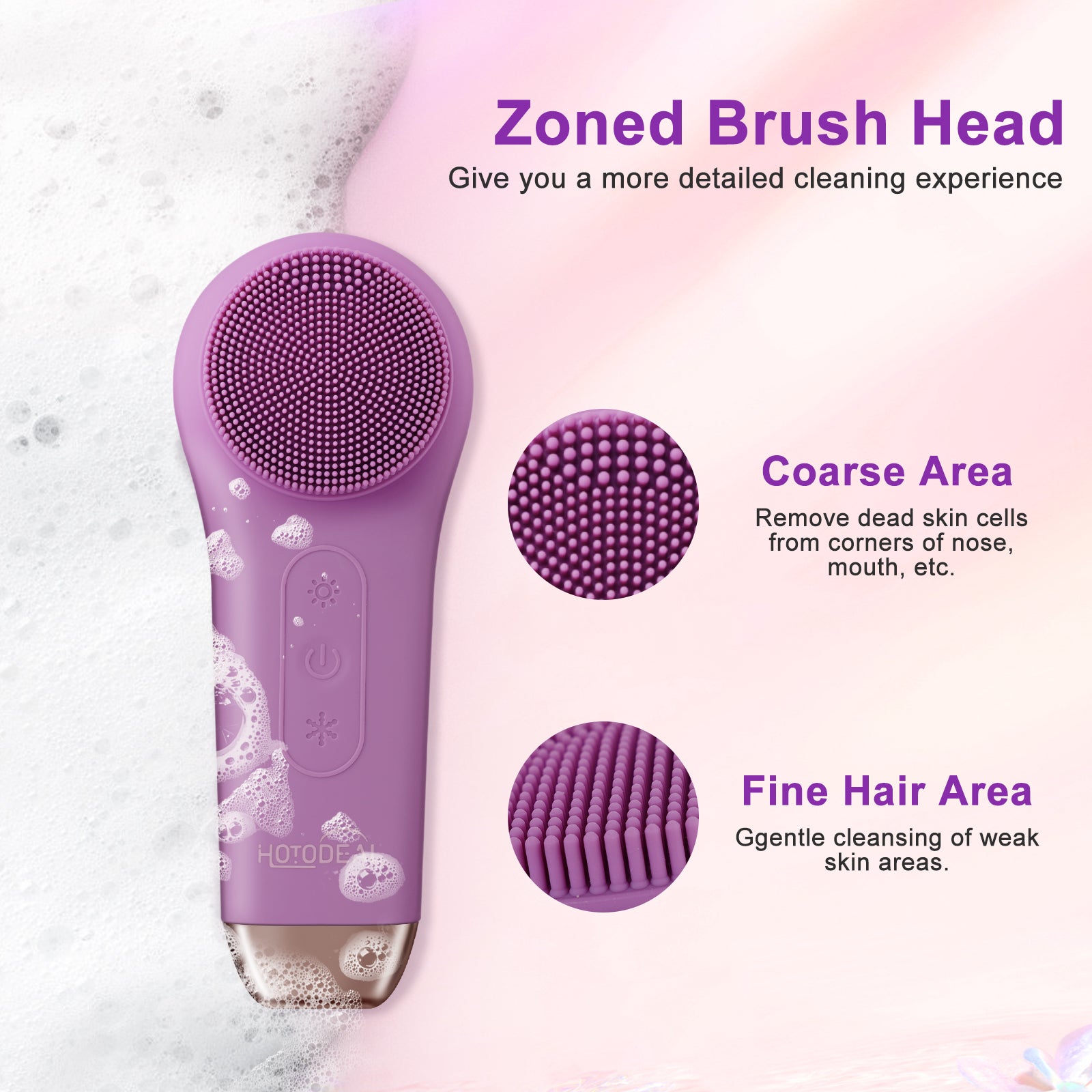 Facial Cleansing Brush- Hotodeal Silicone Magnetic Rechargeable Face Brush