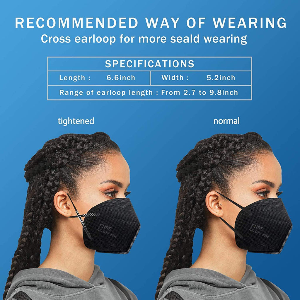 1920 PCs Hotodeal KN95 Face Mask, Black KN95 Mask, 5 Layers Cup Dust Mask, for Men, Women, Healthcare Worker, Essential Workers(60pcs/box)