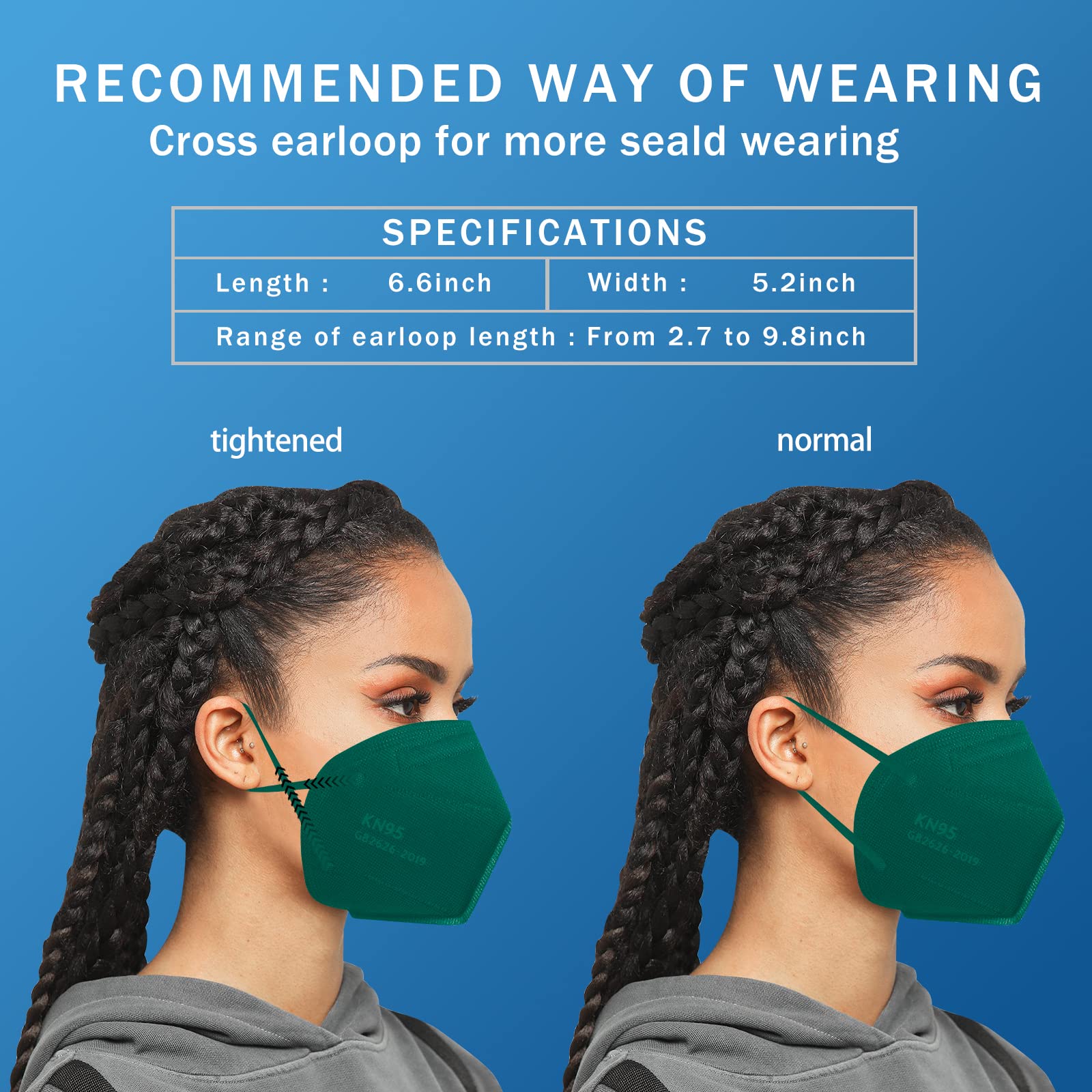 Hotodeal KN95 Face Mask 60 PCs, White/Black KN95 Mask, 5 Layers Cup Dust Mask, for Men, Women, Healthcare Worker, Essential Workers