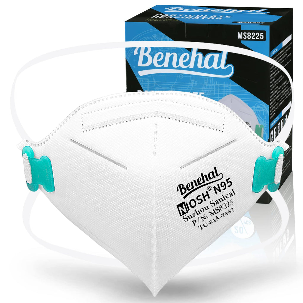 NIOSH Approved N95 Mask Particulate Respirators, Pack of 25 N95 Face Masks, Individually Wrapped,White