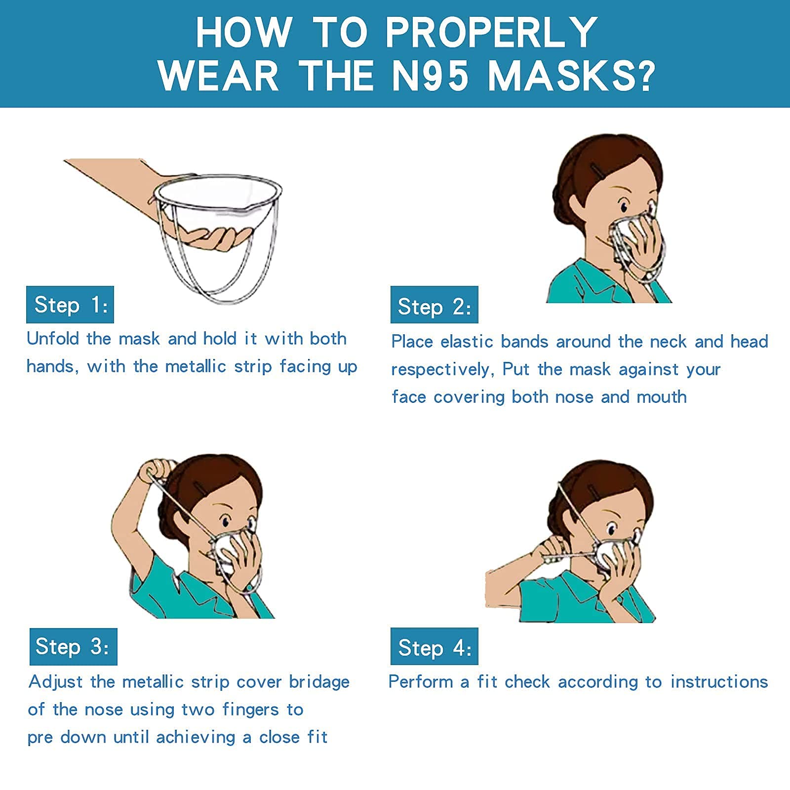 NIOSH Approved N95 Mask Particulate Respirators, All pack N95 Face Masks, Individually Wrapped