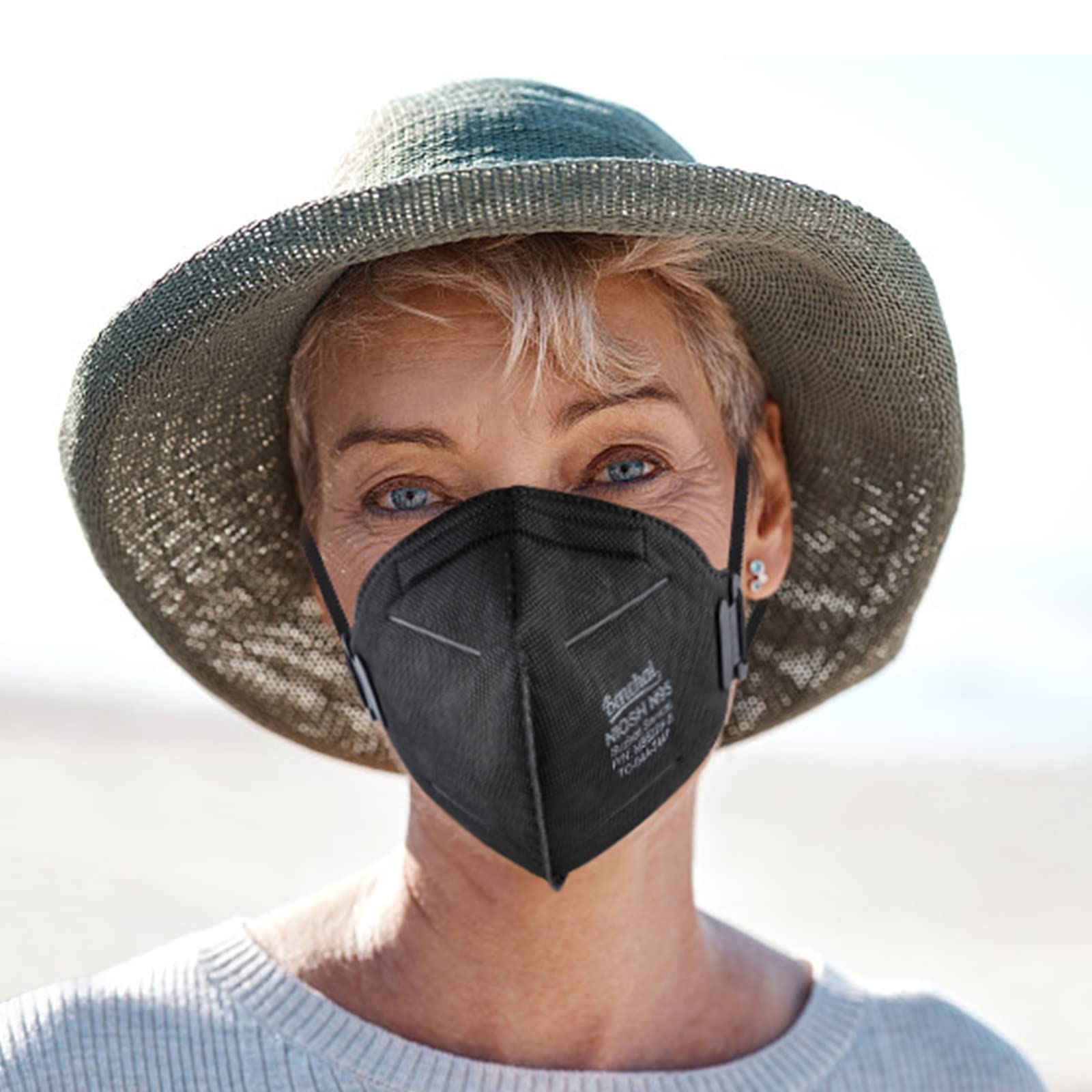 NIOSH Approved N95 Mask Particulate Respirators, Pack of 25 N95 Face Masks, Individually Wrapped,Black
