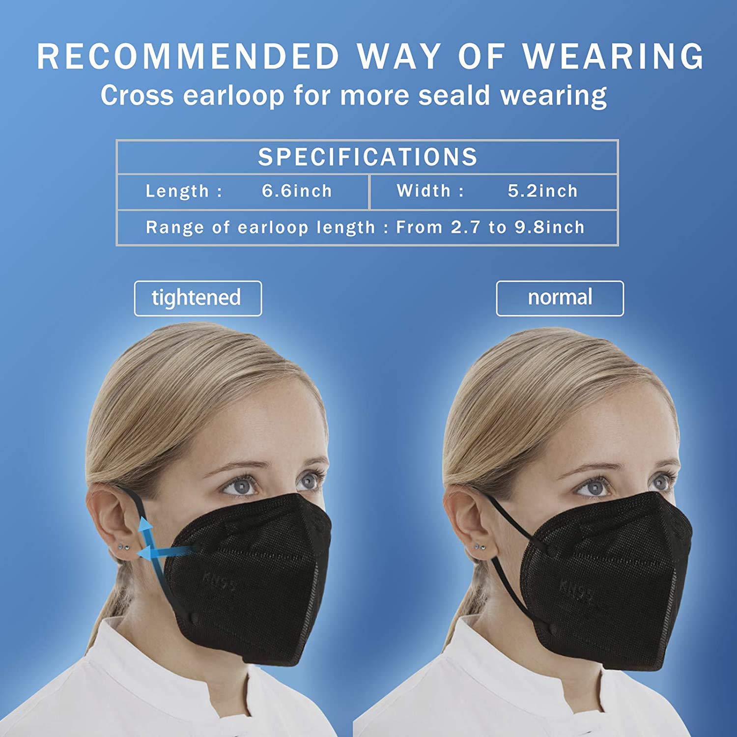 KN95 Face Mask 40 PCs (Black)- Filter Efficiency≥95%, 5 Layers Cup Dust Mask, Masks Against PM2.5