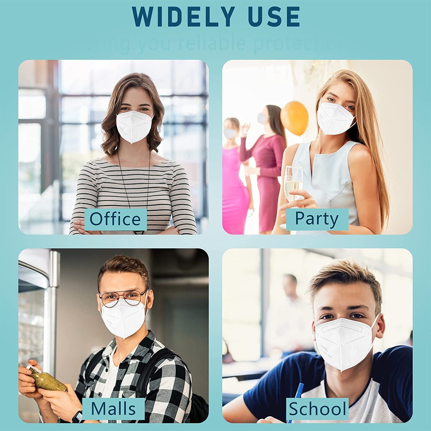 Kn95 Face Masks 50 pack- Individually Wrapped Cup Dust Safety Masks 5 Layer Protection Mask